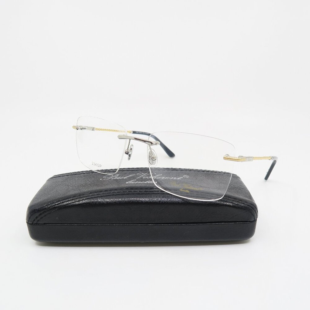 Paul Vosheront PV623 C2 23KGP Silver & Gold, Rimless, New Men's Eyeglasses.